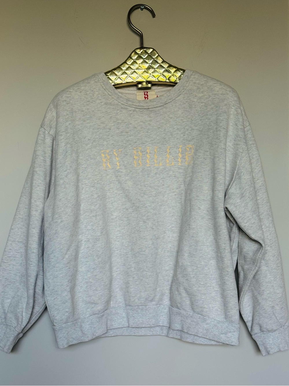 By Billie Grey Oversized Organic Cotton Crewneck Sweatshirt, S/M